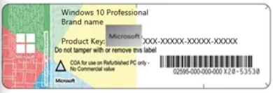 MARプログラムの承認がされている中古パソコンには再生PC事業者のラベルだけが貼られている
